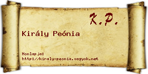 Király Peónia névjegykártya